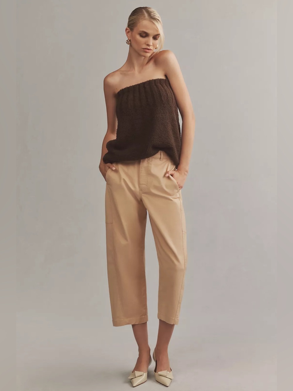 NTW Anthropology Maeve Curved barrel Cropped Trousers 6 TALL